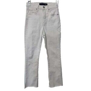 Veronica Beard Carly Kick Flare Jeans Womens Size 25 White Raw Hem